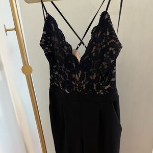 Express Black Lace Detail Jumpsuit